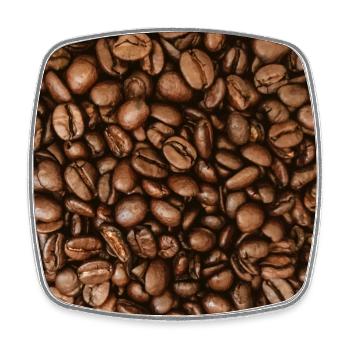 Kaffeebohnen Muster - Viereckiger Kühlschrankmagnet - Weiß - Vorne