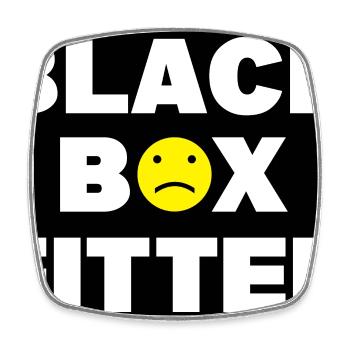 Boîte noire équipée - Autocollant de pare-chocs de fenêtre de voiture - Magnet carré - blanc - Devant