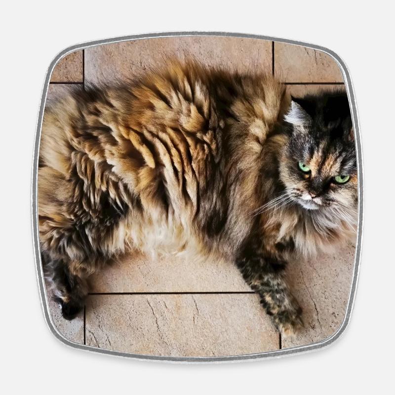 Chaton - Magnet carré - blanc