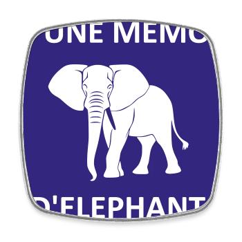 J'ai une mémoire d'éléphant - Magnet carré - blanc - Devant