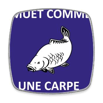 Muet comme une carpe - Magnet carré - blanc - Devant