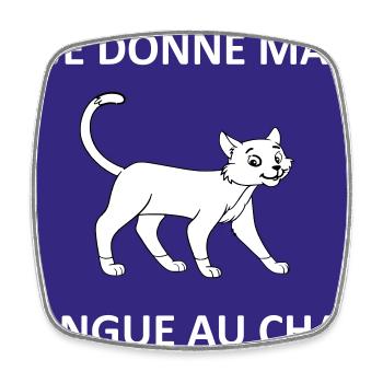 Je donne ma langue au chat - Magnet carré - blanc - Devant