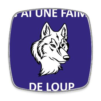 J'ai une faim de loup - Magnet carré - blanc - Devant