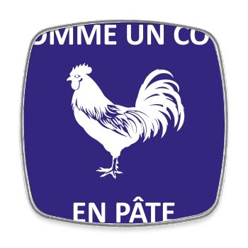 like a rooster in dough - Square fridge magnet - white - Front
