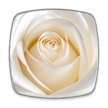 Glatte weiße Rose zum Drucken - Viereckiger Kühlschrankmagnet - Weiß - Vorne