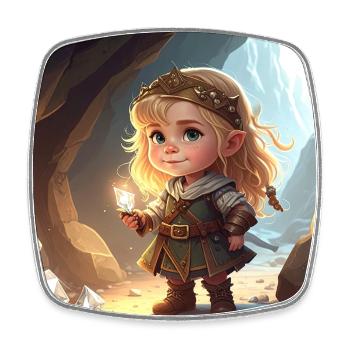 Princesse de cristal dans la ville troglodyte - Magnet carré - blanc - Devant
