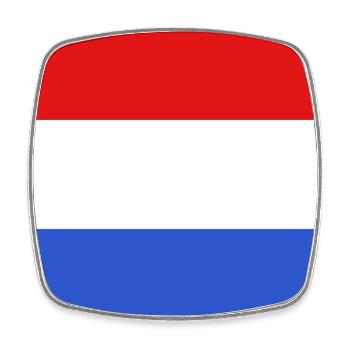 Luxemburger Flagge - Viereckiger Kühlschrankmagnet - Weiß - Vorne