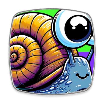 Snail - Square fridge magnet - white - Front