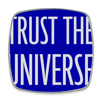 Trust The Universe Spirituell Universum Zitat Logo - Viereckiger Kühlschrankmagnet - Weiß - Vorne