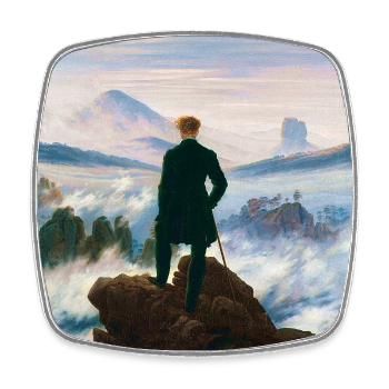 Wanderer über dem Nebelmeer Caspar David Friedrich - Viereckiger Kühlschrankmagnet - Weiß - Vorne