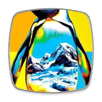 penguin - Square fridge magnet - white - Front