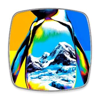 penguin - Square fridge magnet - white - Front
