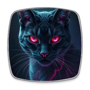 red eye cat - Square fridge magnet - white - Front