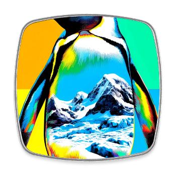 penguin - Square fridge magnet - white - Front
