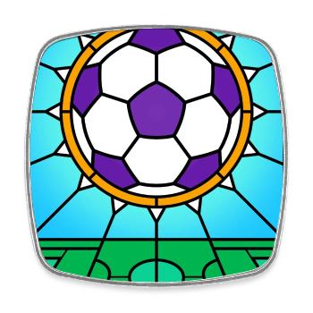 Stained Glass Football Window Design - Square fridge magnet - white - Front
