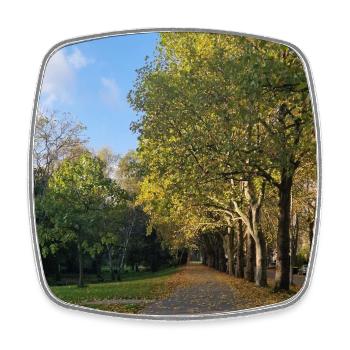 Herbstpfad durch Lauballee - Viereckiger Kühlschrankmagnet - Weiß - Vorne