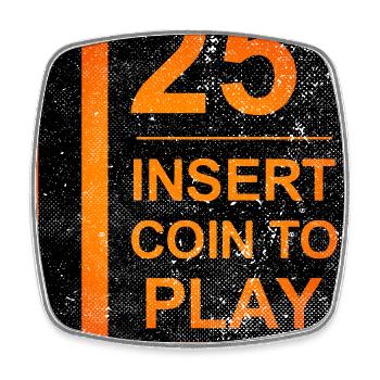 Insert Coin Retro Arcade Videogame Bartop Funny - Square fridge magnet - white - Front