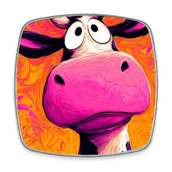 vache - Magnet carré - blanc - Devant