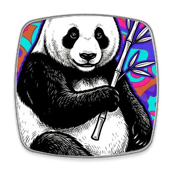 Panda - Viereckiger Kühlschrankmagnet - Weiß - Vorne