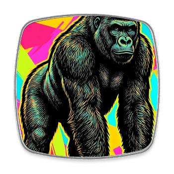 gorilla - Square fridge magnet - white - Front
