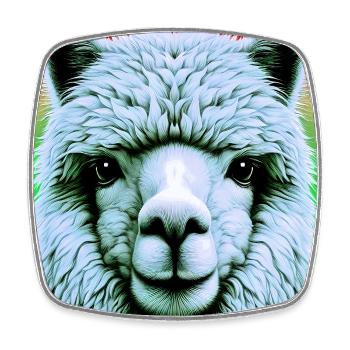 Alpaca - Square fridge magnet - white - Front