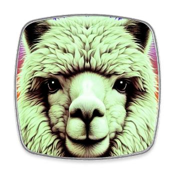 Alpaca - Square fridge magnet - white - Front