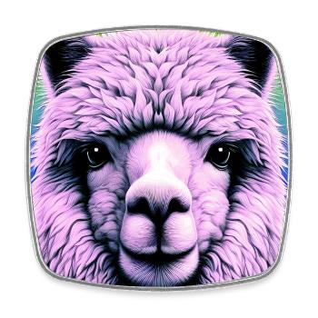 Alpaca - Square fridge magnet - white - Front