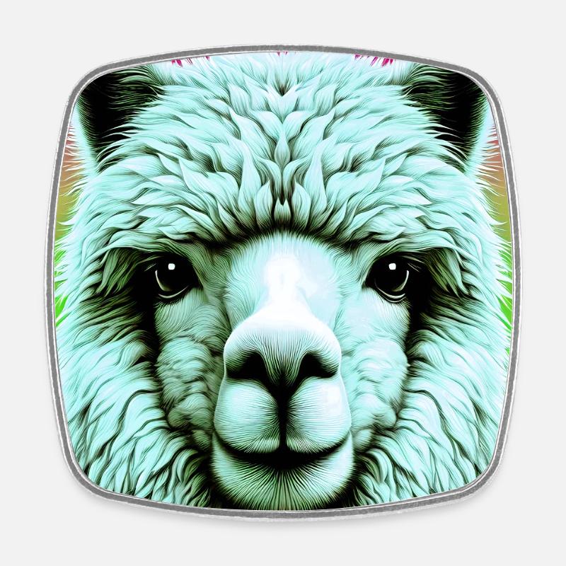 Alpaca - Square fridge magnet - white