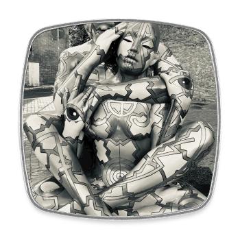 Duo body geometry - Square fridge magnet - white - Front