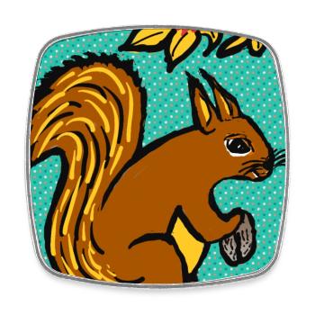 Squirrel I Animal I Holiday I Forest I EC - Square fridge magnet - white - Front