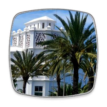 Vacances CE I Voyage I Gran Canaria I Espagne - Magnet carré - blanc - Devant
