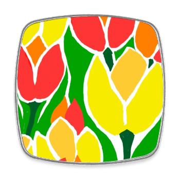 EG Tulips I Flowers I Tulip Festival I Gift Idea - Square fridge magnet - white - Front