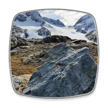 Gletscher des Heiligen Solin d'Arves - Viereckiger Kühlschrankmagnet - Weiß - Vorne