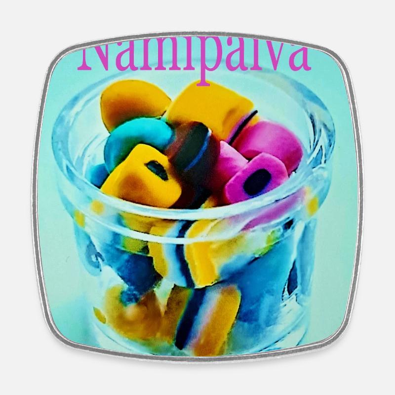Candy Day - Square fridge magnet - white