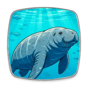 Gentle giant of calm waters, symbol of peace - Square fridge magnet - white - Front