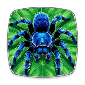 Gooty Sapphire Tarantula Brilliant blue spider - Square fridge magnet - white - Front