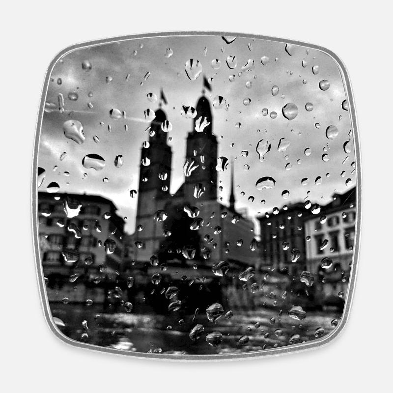 to oldtown Zurich - Square fridge magnet - white