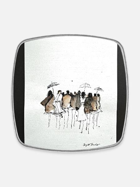 La mode, les gens abstraits. Aquarelle à l’encre - Magnet carré - blanc
