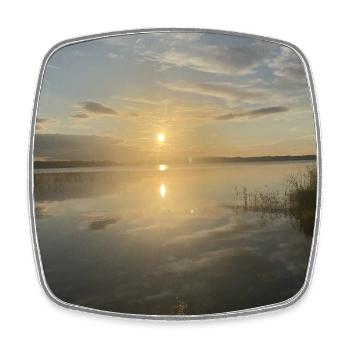 Sunset at Pacific Lake - Square fridge magnet - white - Front