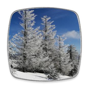 Winter Forest Snow Magic - Square fridge magnet - white - Front