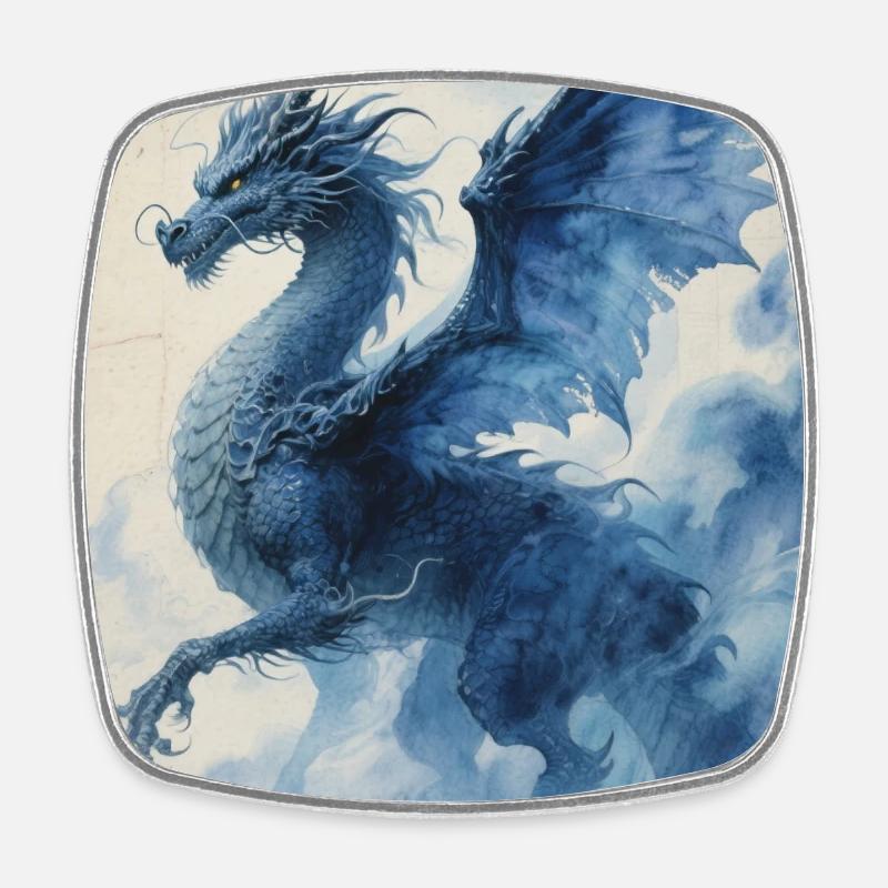 L'Envol Ancestral : Yinglong – Souffle Premier - Magnet carré - blanc