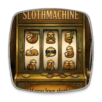 SlothMachine – Chaque tirage gagne pour les amateurs de paresseux - Magnet carré - blanc - Devant