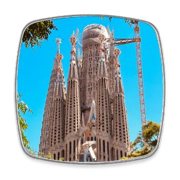 Sagrada Família: Barcelona's icon - Square fridge magnet - white - Front