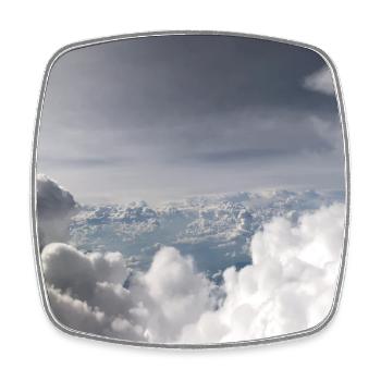 Cloudy Sky Dream Landscape - Square fridge magnet - white - Front