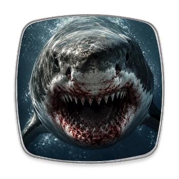 Shark - Square fridge magnet - white - Front
