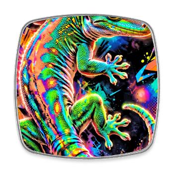 Gecko - Square fridge magnet - white - Front