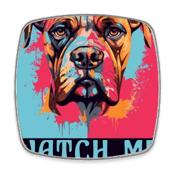 Race de chien boxer Accessoires pour chiens boxers Propriétaire de chien - Magnet carré - blanc - Devant