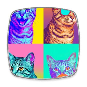 Katzen Ägyptische Mau Katze - Viereckiger Kühlschrankmagnet - Weiß - Vorne