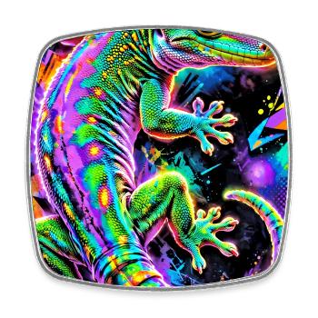 Gecko - Magnet carré - blanc - Devant