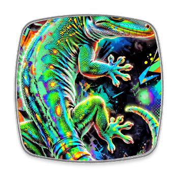 Gecko - Viereckiger Kühlschrankmagnet - Weiß - Vorne